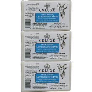 Verse geitenmelkzeep, ideaal voor de gevoelige huid, eczeem, psoriasis, acne, verrijkt met olijfolie van eerste persing, voor een gezonde huid (3 x 100 g)
