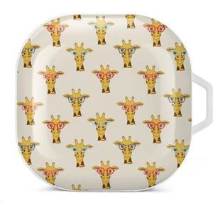 Grappige giraffen oordopjes hoesje compatibel met Samsung hard shell beschermhoes witte stijl