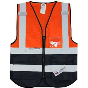 Salzmann Reflecterende vest met hoge zichtbaarheid - Gemaakt van 3M reflecterend materiaal - Met 4 voorzakken en ritssluiting