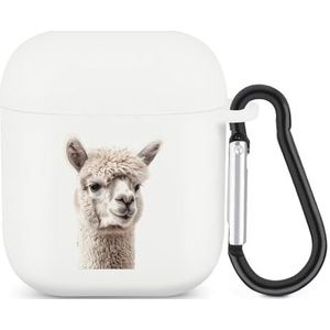 Llama Dier Leuke Case Voor AirPods 2&1 Schokbestendige Beschermende Hoofdtelefoon Gevallen Cover Met Sleutelhanger Voor Mannen Vrouwen