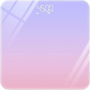 Weegschaal LED-display Badkamerweegschaal Digitale Weegschaal Elektronische Weegschaal Multifunctioneel Personenweegschaal(Purple)