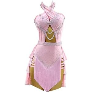 Fringe Latin Competition -Jurken Voor Dames Mousserende Balzaal Danskleding Hollow Backless Professionele Cha Cha Prestatie Danskostuum Rok Voor Rumba Salsa,J,L