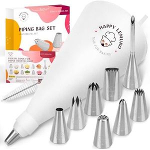Tala RVS Spuitzakken Kit – Professionele Decoratieset met Diverse Mondstukken voor Taarten, Cupcakes en Gebak