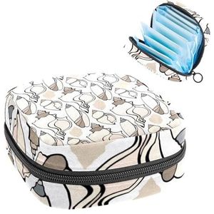 Opbergtas voor maandverband, maandverband, menstruatiecup zakje, menstruatiezakorganizer voor vrouwelijke pads tampons, zeeschelpenpatroon
