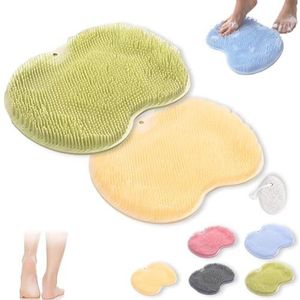 Rufenpurify Siliconen douchevoetschrobbermat, Solespa handsfree siliconen voetschrobbermat, Shopellox voetschrobbers met antislip zuignappen en afvoergaten, gemakkelijk schoon te maken (2 stuks G)