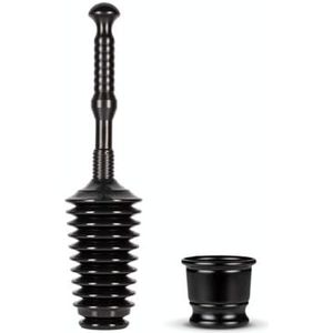 Master Plunger MP500-B3 Heavy Duty Badkamer Toilet Plunger Kit met Korte Emmer. Uitgerust met Air Release Valve, Zwart