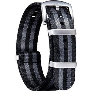 Quick Release horlogebanden, horlogeband dik G10 nylon vervangende horlogebanden met roestvrijstalen gesp for mannen vrouwen 18 mm 20 mm 22 mm 24 mm (Kleur: Blauw+Grijs, Maat: 24 mm) (Color : Black+g