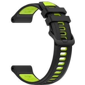 Jeniko Tweekleurige sport siliconen band compatibel met Garmin Forerunner 965 955 Solar 945 935 745 22 mm horlogeband vervangende polsband armband (Color : Black Green, Size : For Forerunner 945)