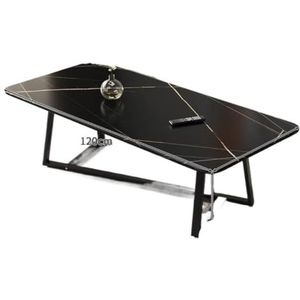 Moderne Woonkamertafel Salontafel Modern Licht Luxe Eenvoudige Woonkamer Thuis Salontafel Theetafel Eenvoudig Kleine Tafel Vierkant Koffietafel(Black)