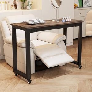 PA-DABAOO Rollende Manicuretafel, Draagbare Nageltafel Met Universeel Wiel, Enkellaags Werkstation Voor Schoonheidssalons, Professioneel Werkstation Voor Nagelstylisten, Metalen Frame,D