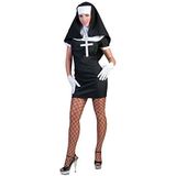 Grappige Fashion Nun kostuum mooie zuster maat 32-46 jurk kap non carnaval kerk kapelaan, 40/42