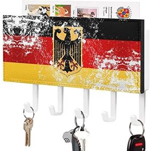 Retro Duitsland Wapenschild Vlag Sleutelhouder voor Muur met 5 Haken Brief Kapstok Home Decor Keuken Slaapkamer Kantoor