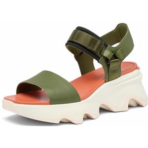 Sorel Kinetic Impact Damessandalen met Y-riem, groen (Utilitary Green), parelmoer, 41 EU