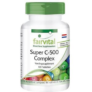 Fairvital | Super vitamine C 500 complex - HOOG GEDOSEERD - VEGAN - 100 tabletten - vitamine C met bioflavanoïden