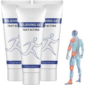 Soothing Cooling Gel, Relieving Body Fast Acting Clear Pain Relieving Instant Cooling, Fast Absorbing Pain Extra Strength for Knees, Lumbar, Neck, Hands 3pcs