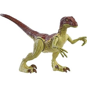 Jurassic World Fierce Force Velociraptor Camp Cretaceous Dinosaurus Actiefiguur met Beweegbare Gewrichten, Realistische Vormgeving en een Aanvalsfunctie, cadeau voor kinderen vanaf 3 jaar
