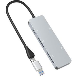 CFast 2.0 Kaartlezer, CFast Kaartlezer USB C 3.0 & USB A, Aluminium CFast Geheugenkaartlezer met 5Gbps Snelheid voor SanDisk, Lexar, Transcend, Sony Card, Lees CFast/TF/SD/XD/CF 5 Kaarten gelijktijdig