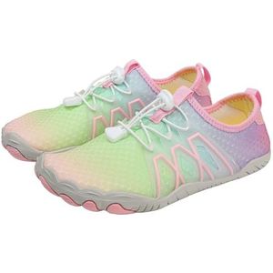 Schoenen voor vrouwen mannen ademende blootsvoets waterschoenen strand zwemmen surfen sneakers schoenen met brede teen box grijs, roze, 38.5 EU