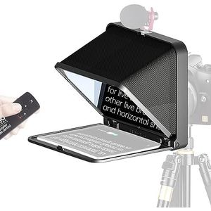 Teleprompter, Fold Prompter Portable Teleprompter for telefooncamera for live interviewvideo for 7,9 inch tablet, Online onderwijs livestreaming(Black standard)