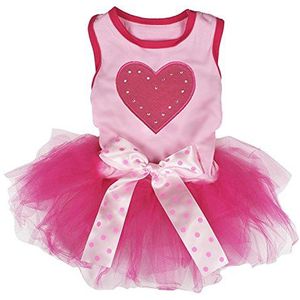 Petitebelle Puppy Kleding Hondenjurk Valentijn Hart Zwart Top Polka Dots Tutu (Groot, Hart)