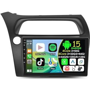 Draadloze Autoradio Android 15 voor Honda Civic 2006-2010 met draadloze carplay en Android Auto Bluetooth USB Wifi 4G GPS Navigatie(S-4(4G+64G))