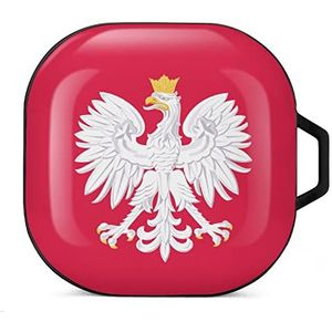 Polen nationaal embleem oordopjes hoesje compatibel met Samsung hard shell beschermhoes zwart-stijl