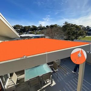 NAKAGSHI Waterdicht zonnezeil, oranje, 1,6 x 4 m, rechthoekig dekzeil voor buitenschaduw, geschikt voor tuin, outdoor, terras, balkon, camping, gepersonaliseerd