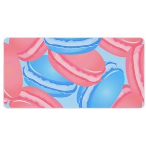Leuke Roze En Blauwe Macarons Mode Bureau Muismat Antislip Gaming Muismat Accessoires Decor 30x60cm