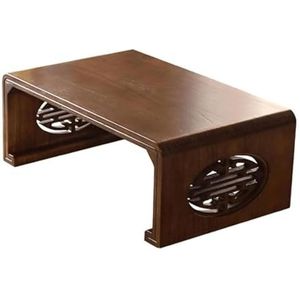 Altaartafel voor meditatie Nieuwe Chinese stijl lage theetafel Holle patroon salontafel Zen-vloertafels voor theesalon, balkon