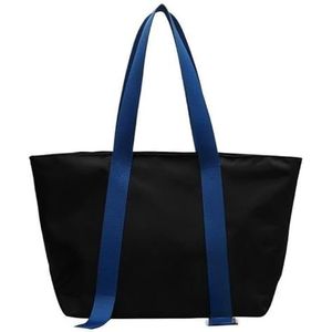 Oversized draagtas, damesschoudertas, Oxford-stof multi-pocket boodschappentas met grote capaciteit (Color : Large Blue)
