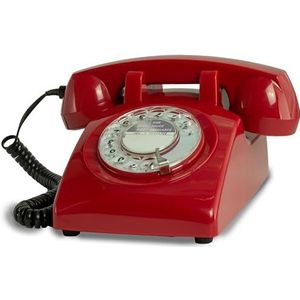 OPIS - 60s CABLE - Retro Telefoon - Rood - Uitwisselbare Set van Logo's