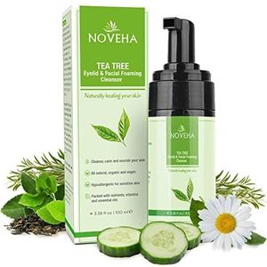 Tea Tree Eyelid Foaming Cleanser - Face Wash voor vrouwen, ooglidscrub voor droge ogen, irritatie, conserveringsmiddelvrij, natuurlijke ingrediënten