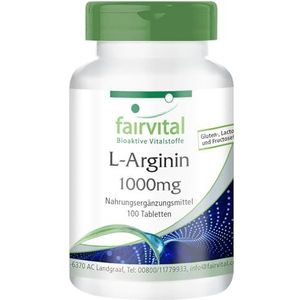 Fairvital | L-arginine tabletten 1000mg - HOOG GEDOSEERD - 100 tabletten - L-arginine HCL