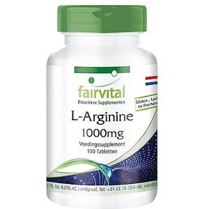 Fairvital | L-arginine tabletten 1000mg - HOOG GEDOSEERD - 100 tabletten - L-arginine HCL