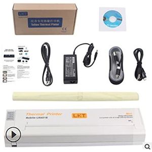 Handbediende Printer, Draagbare Tijdelijke Tattoo Transfer Machine Printer Tekening Thermische Stencil Maker Copier for Tattoo Transfer Paper MicroBlade # R30 Altijd Afdrukken(White)