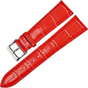 leer vervangingsbanden, horloges Polsband for mannen en vrouwen, wit 14 16 18 20 22 mm horlogeband lederen horlogeband kast horlogeband (Size : Red)