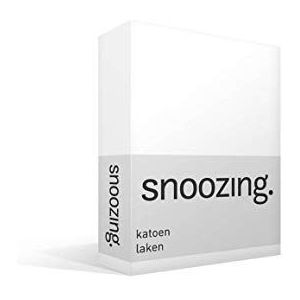 Snoozing - Laken - Katoen - Lits-jumeaux - 240x260 cm - Wit