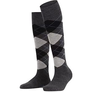 Burlington Dames Kniekousen Marylebone W KH Wol Lang gedessineerd 1 Paar, Grijs (Anthracite Melange 3090), 36-41