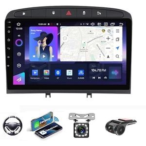 Android 13 Auto Stereo MP5 Player 9'' Screen Autoradio Voor Peugeot 408 RCZ 2013-2017 Car-play Android Auto GPS-navigatie Bluetooth RDS FM AM DAB+ Radio Stuurbediening Voice Control(NF-1 4Core 1+32G)