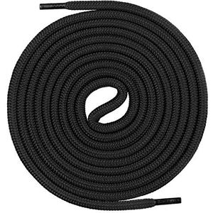 Mount Swiss Ronde premium veters voor werkschoenen, wandelschoenen en trekkingschoenen - 100% polyester - extreem scheurvast - ø 5 mm - 12 kleuren - lengtes 60-200 cm I Made in Europa, zwart, 60 cm /