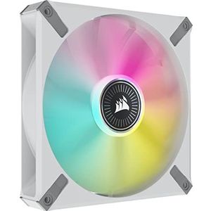 CORSAIR ML140 RGB ELITE, 140 mm RGB-fan met magnetische levitatie en AirGuide, enkele verpakking - Wit frame