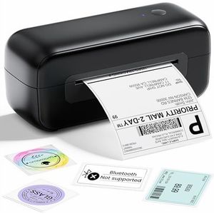 Phomemo PM246S labelprinter, DHL thermische printer voor Mac/PC, verzendlabelprinter, zelfklevende labelprinter, voor Amazon, Etsy, Shopify, Royal Mail, DHL, FedEx-zwart