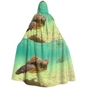 WURTON Lord Howe Island zeeschildpad carnavalskostuums voor volwassenen cosplay cape kostuums mantel met capuchon voor vrouwen mannen 185 cm