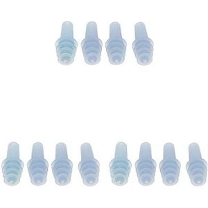 3 Set van 2 paar herbruikbare siliconen oordopjes voor vliegtuig reizen slaap stilte blauw, 2,8 x 1,2 cm