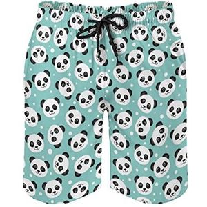 Leuke Panda Bear heren zwembroek bedrukt board shorts strand shorts badmode badpakken met zakken M