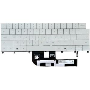 US UK achtergrondverlichting voor XPS 14 9440 .5 2024 P184G grijs laptoptoetsenbord(WHITE)