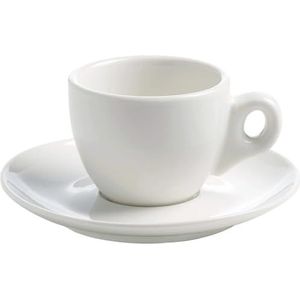 Maxwell & Williams White Basics Round - Espresso Kop en Schotel - 70 ml