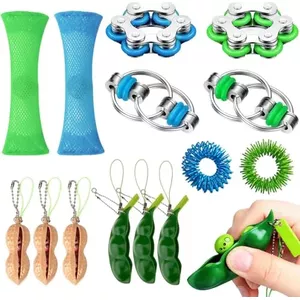 Kuvarix Fidget Toy Set, Sensorische anti-stress, Sensorisch Speelgoed met 6 Sensorische Staven en 6 Kleine Ringen, Sensorisch Speelgoed Geschikt voor autisme, ADHA, stress, angst Kuvarix Fidget Toy Set, Sensorische anti-stress, Sensorisch Speelgoed met 6 Sensorische Staven en 6 Kleine Ringen, Sensorisch Speelgoed Geschikt voor autisme, ADHA, stress, angst
