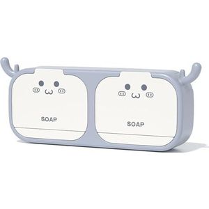 Zeepschotel, Zeeprek, Practical Soap Dish with Hooks, Keep Soap Dry and Tidy,(Double Grey)