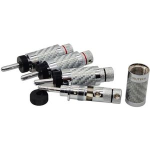 Zilver Carbon Fiber Rhodium-Plated luidspreker banaan (2 stuks A doos)